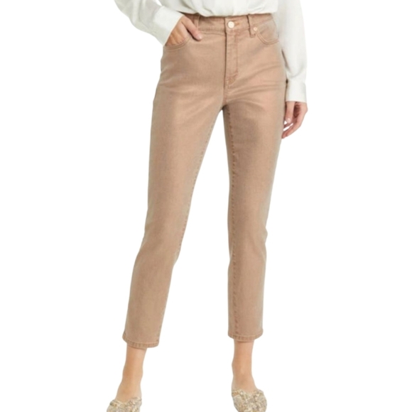 Tommy Bahama Metallic Denim High Rise Ankle Copper Metallic 2 - Picture 12 of 12